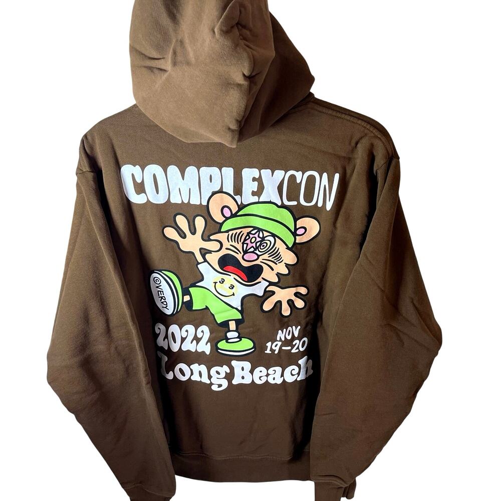 •NEW• Complexcon X Verdy Logo Hoodie Mocha Brown Size SMALL Long Beach, CA